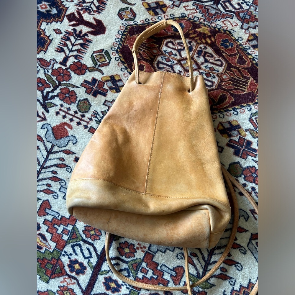 Able Tan Leather Drawstring Backpack - image 5